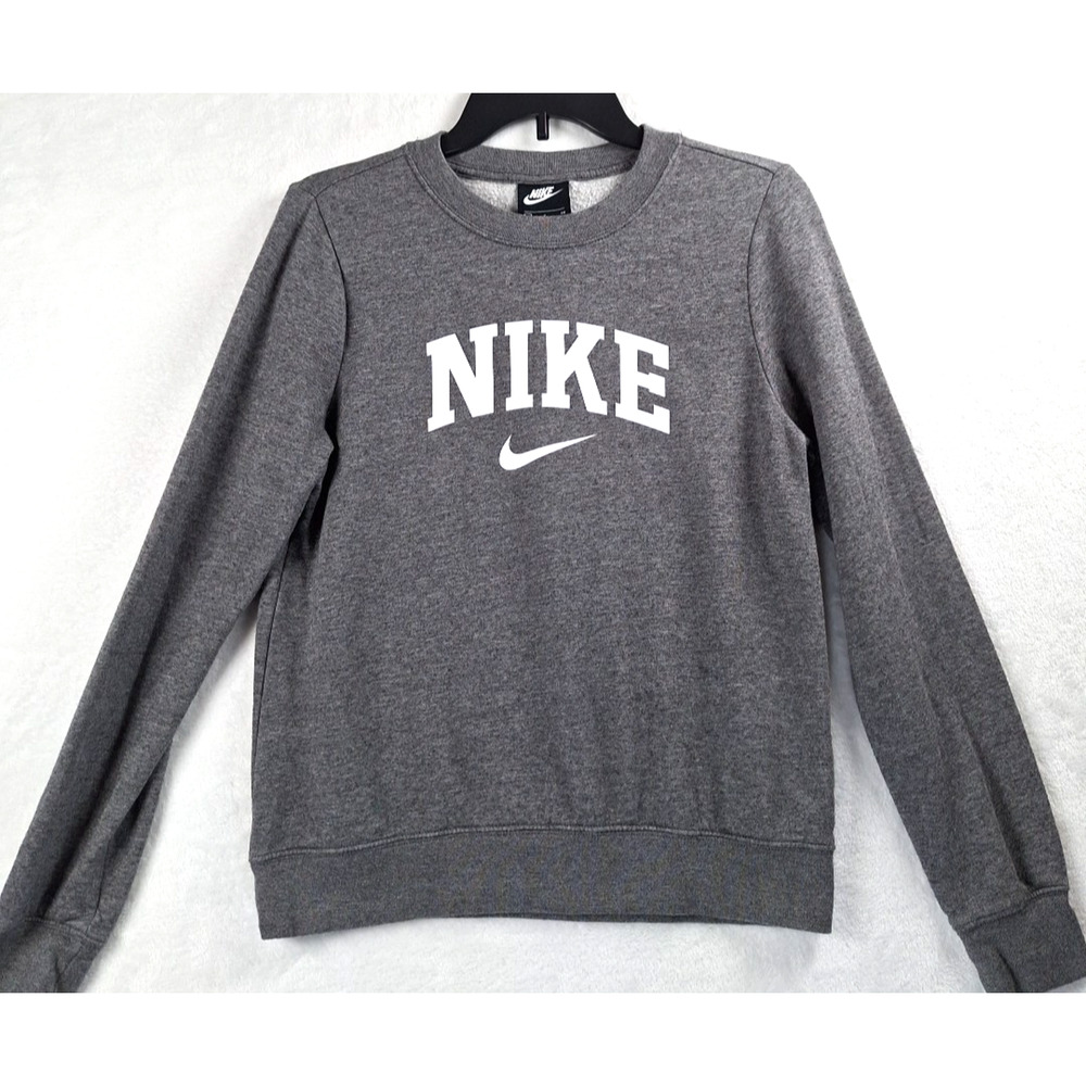 Nike Woman’s Sweater Fleece Classic Crewneck Pullover Grey Size Small S